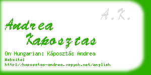 andrea kaposztas business card